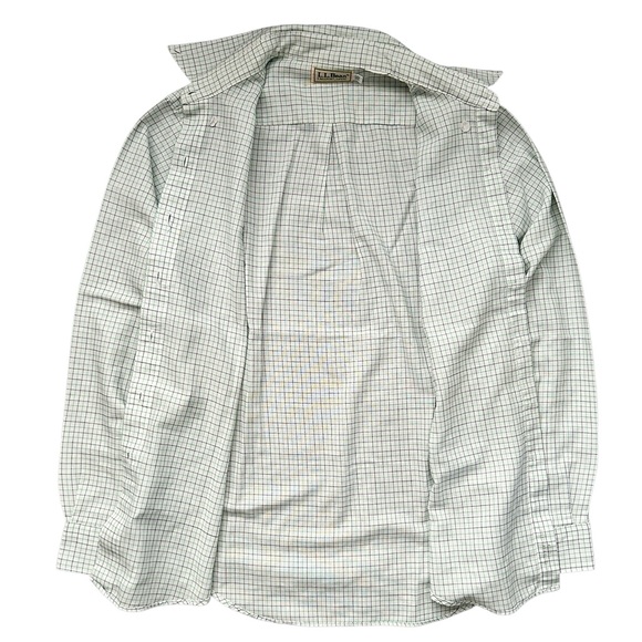 Vintage L.L. Bean Micro Plaid Pattern Casual Button Down Dress Shirt Men's Sz 16 - Picture 4 of 8
